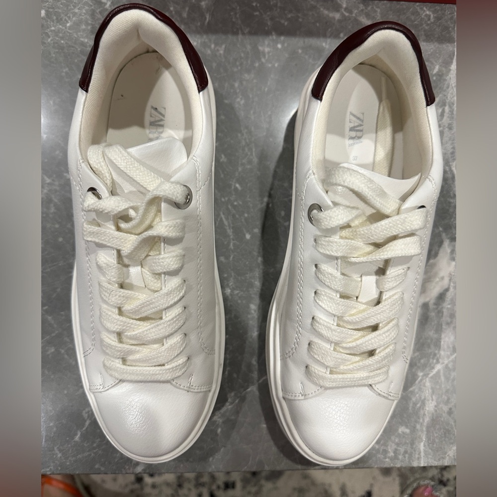 Zara Cream Platform Sneakers